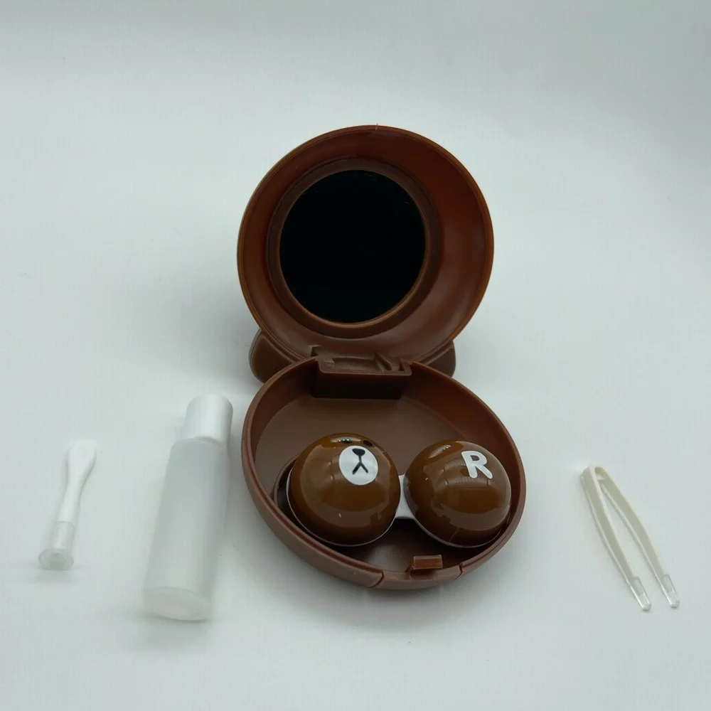 LINE Friends Style Contact Lense Travel Case - Brown the Bear 🐻